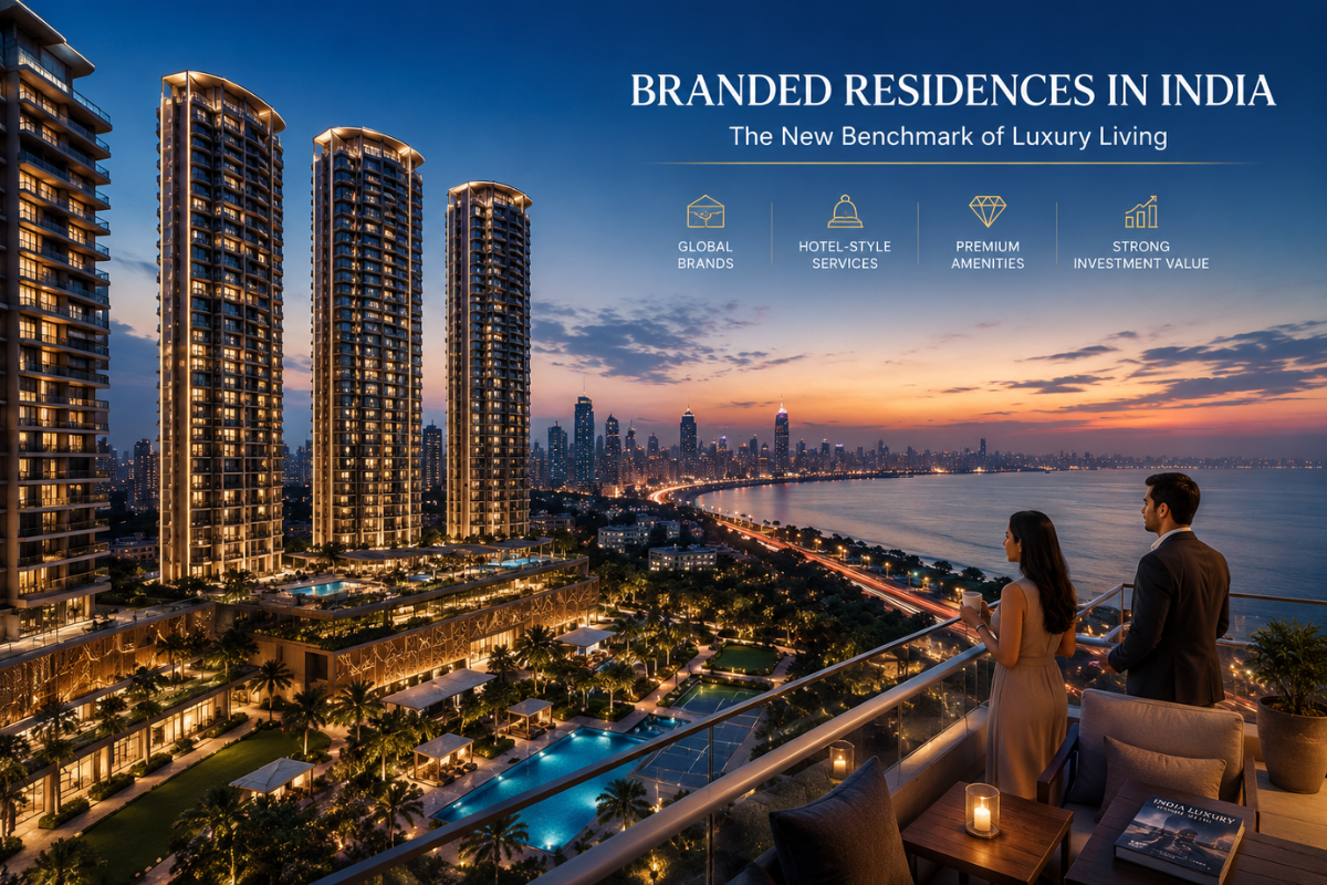 Branded Residences in India – The New Benchmark of Luxury Livings Luxury branded residences in India featuring premium waterfront towers with hotel-style amenities and hospitality inspired living